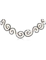 Black Leather Cord 6-6.5mm White Potato Freshwater Cultured Pearl Necklace, 17"