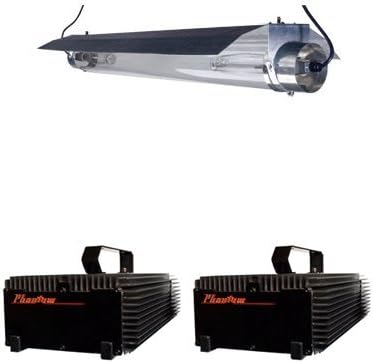 Flora Hydroponics Phantom Dual Cooltube Grow Light System &amp; PH Control Bundle Pack, 1000W - 60 Inch