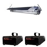 Hydrofarm Phantom Dual Cooltube Grow Light System & Flora Hydroponics pH Control Bundle Pack, 1000W - 48 Inch