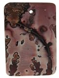 Red Picture Jasper Rectangle Pendant 1.5mm Hole 30x42mm - Package of 3