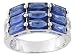STERLING SILVER 3.45CTW BELLA LUCE BLUE SAPPHIRE COLOR SIMULANT AND DIAMOND SIMULANT RING