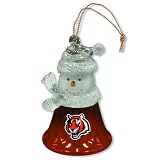 Pack of 3 NFL Cincinnati Bengals Snowman Bell Christmas Ornaments 2.5"