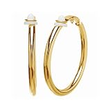 Gold Clip On Hoop Earrings - Large Emitations