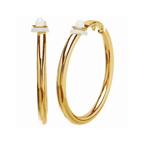 Gold Clip On Hoop Earrings - Large Emitations