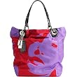 Coach Madison Nylon Photoprint Bucket Shoulder Bag Tote 13056 Purple Multi