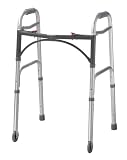 Deluxe Folding Walker, Two Button (Adult, 3 Inch Wheels)