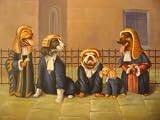 12X16 inch Animal Canvas Art Repro Dressed Dog Lawyers/Barristers