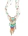 5 Strands of Liquid Silver Bead Necklace with Multi Stone Heart Pendant Charm