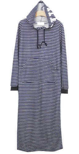 (イイネショップ) eeNeshop ナンバリング ボーダー パーカー ワンピース