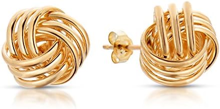 14k Yellow Gold 11mm Polished Love Knot Stud Earring