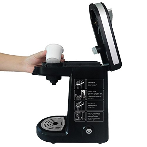 Single Serve Kcup Coffee Maker Removable Drip Tray & Water Reservoir