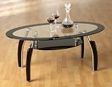 ELENOR MODERN LARGE COFFEE TABLE, BLACK BORDER GLASS AND CHROME FROM CENTURION PINE