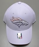NFL Men's Denver Broncos End Zone White Structured Flex Hat - Tw90Z (White, Small/Medium)