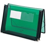 Smead Poly Wallet, 2-1/4" Expansion, Flap and Cord Closure, Letter Size, Green (71951)