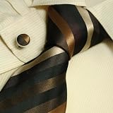 41brFGL6kjL. SL160  Brown striped ties for men black stripes gift for him accessories silk neckties cuff links set A1113