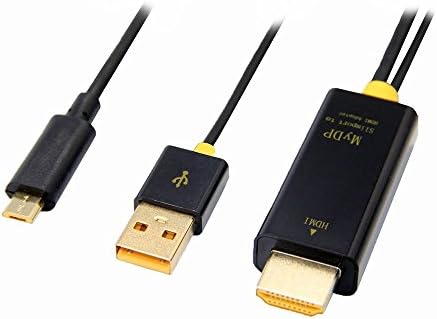 Fyoung USB MyDP Slimport to High Speed HDMI, Micro Male to Female Adapter with 6 Foot USB-Charging Cable （1.8M）