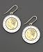 14k Two-Tone Gold Lira Coin Drop Earrings