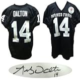 Signed Andy Dalton TCU 2011 Rose Bowl Jersey PSA/DNA COA Legendary TCU Quarterback and current Bengals QB. 2011 Rose Bowl Champion and MVP. Autographed on 9/27/11 in Cincinnati, OH. Comes with PSA/DNA Rookie Graph Certificate of Authenticity (COA) and matching authenticity hologram #R70014, verified at PSA/DNAs website. PSA/DNA is the world's leading 3rd party autograph authenticator. Comes w