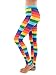 Tipsy Elves Rainbow Striped Fitness Workout Leggings for Women Size Small