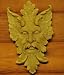 GREENMAN PLAQUE Cast Concrete NO RESIN Wall Leaf Face 13"
