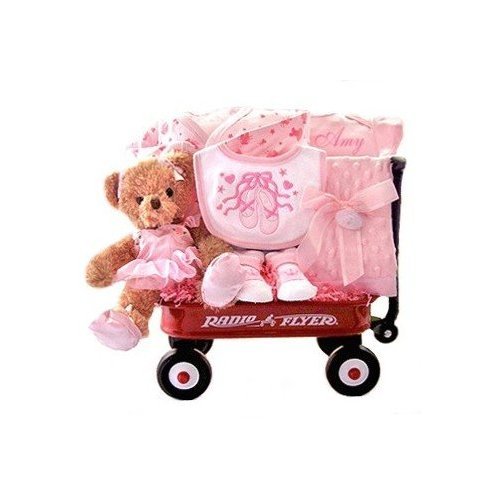 Ballerina New Baby Girl Gift Basket - Great Shower or Christmas Holiday Gift Idea for Newborns