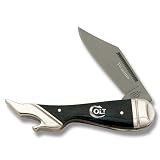 Colt Knives 316 Titanium Series Small Leg Pocket Knife with Black Smooth Bone Handles