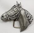 Horse Head Diamondcut Pewter Buckle