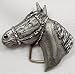 Horse Head Diamondcut Pewter Buckle