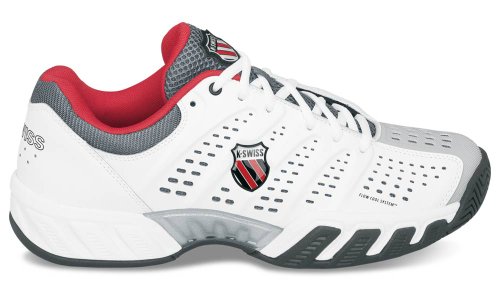 black and red k swiss