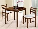 3PC Wooden Cappuccino Set-1 Table +2 Chairs