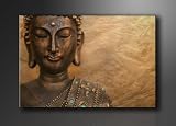 Bild versandkostenfrei . 1 Bild auf Leinwand Buddha , fertig gerahmt auf Keilrahmen riesig 80x60 cm XL. Art-Nr 4041 Lounge Bilder mit Bilderrahmen. Ausführung Poster Plakat Kunstdruck als Wandbild mit Rahmen. Günstiger als Ölbild oder Gemälde.