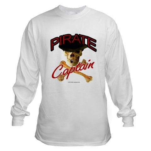 Pirate Captain on White Funny Long Sleeve TShirt by CafePress = Nerdy TShirt 41brVqx4yaL Pirate Captain on White Funny Long Sleeve TShirt by CafePress = Nerdy TShirt