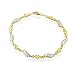10K Two-tone Gold Diamond Cut Design 'Love' Bracelet - 7.25