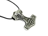 Thor's Hammer Pewter Pendant on Cord Necklace, The Norse Collection
