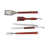 Brinkmann 9025 Stainless-Steel 4-Piece Barbecue Tool Set, Hardwood Handles