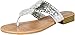 Pierre Dumas Women's Rosetta Slip On Thong Sandal (Silver, us_footwear_size_system, adult, women, numeric, medium, numeric_10)