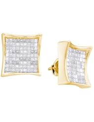 14KT Yellow Gold 2.00 CTW Princess Diamond Invisible Set Earrings
