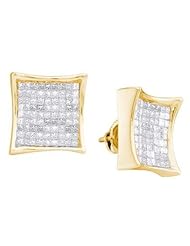 2.00CTW PRINCESS DIAMOND INVISIBLE SET EARRINGS