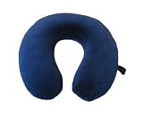 Memory Foam Travel Neck Pillow (Color: Dark Blue)