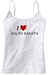 I LOVE SOUTH DAKOTA - State Series - White Women's / Girls Camisole (Girlie / Babydoll)