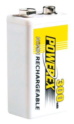 Maha Powerex 9 Volt Size Rechargeable NiMH Battery [8.4 Volts, 300mAh]