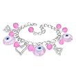 Fashion Pink Pearl Evil Eye Beads Ball Love Heart Butterfly Womens Bracelet