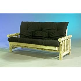 Log Furniture - Futon with Mattress-Varnished - 48 States by MWFM-V