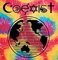 Coexist ~ Tye Dye Tapestry ~ Peace on Earth ~ Approx 40 X 45 Inches