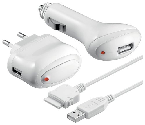 Wentronic 3 in 1 USB Lade Set (230V, 12V, USB) f&uuml;r iPad/iPod/iPhone wei&szlig; Preisvergleich