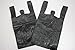 Plastic Bag-Black Plain Embossed T-Shirt Bag 11.5