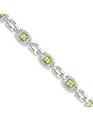 Sterling Silver Diamond & Peridot Bracelet