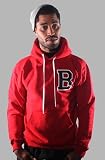 Breezy Excursion Letterman B Hoodie in Red hood ,Sweatshirts for Men