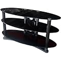 Zyon Ellipse LCD and Plasma Glass TV Stand w/ Cable Management - 26"-50" - Black