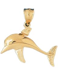Dazzlers Solid 14 karats gold Dolphin Charm Pendant Available in three colors from jewelsberry (weights: 3.5 grams only)